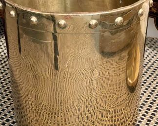 $86; 13"d x 13"h; brass planter in excellent condition