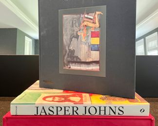 A stunning collection of art books available! As shown: The Prints of Jasper Johns (red book, with sleeve) $750. Jasper Johns - $50.  Black Book = $60. 