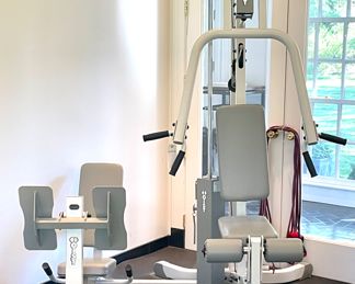 $850; 64" x 54" x 84"; Hoist H210 home gym with leg press and floor pad