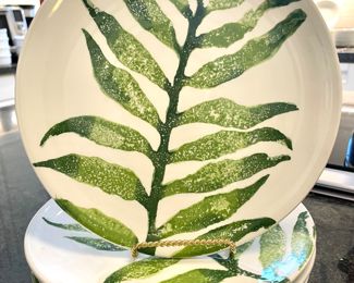 $160; set of 8 Vietri salad fern plates each with different design