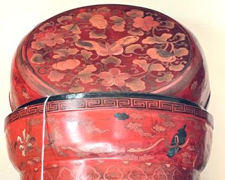 $200; Chinoiserie floral box with lid made out of wood