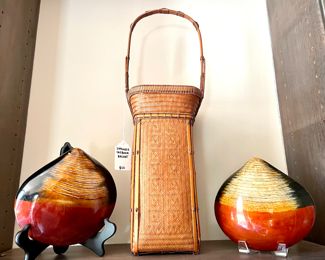 SOLD; Japanese Urushi shell box                             SOLD--basket