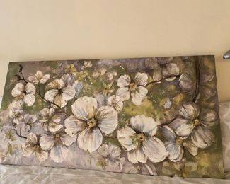 White Flowers Print on Canvas