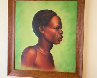 African Portrait Painting by E.D. CW