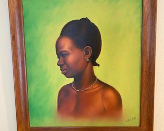 African Portrait Painting by E.D. CW