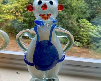 Blown Glass Clown Figurines