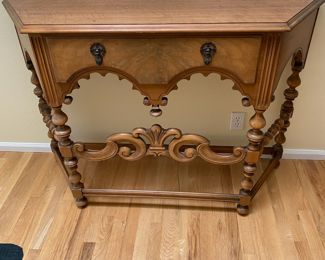 Ornately Carved Walnut Console Table