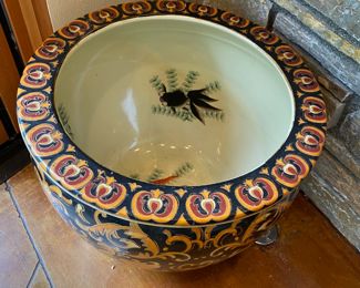 Chinese Porcelain Koi Fish Bowl 