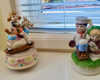 "It's a Small World" Chef Music Box, Collector's Choice Music Box By Flambro-  Girl On Rocky Horse