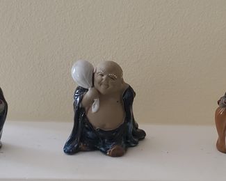 Shiwan Mudman Clay Figurine, Wanjia Shouxing Mud Man Figurine, Sienna Shiwan Mud Man Figurine