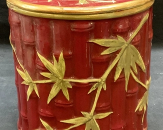 Vtg Royal Worcester Porcelain Bamboo Jar
