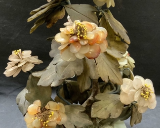 Jade & Natural Stone Bonsai Money Tree Figural
