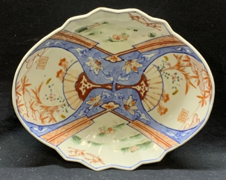 Antique Asian Porcelain Fan Dish
