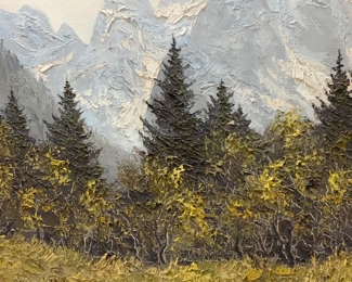 Signed Impressionist Woodland Landscape Painting
