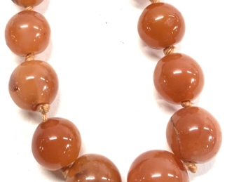Carnelian Stationery Sphere Bead Necklace
