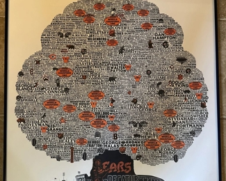 Artist signed Chicago Bears tree of life. 