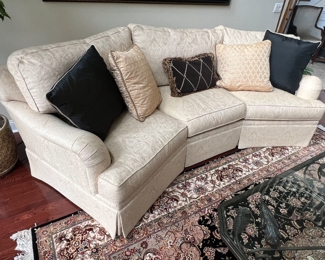 3. Henredon Upholstery Collection 3 Cushion Curved Back Sofa (116" x 53" x 35")