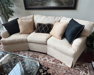 3. Henredon Upholstery Collection 3 Cushion Curved Back Sofa (116" x 53" x 35")
