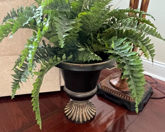 14. Faux Fern in Resin Urn (24")