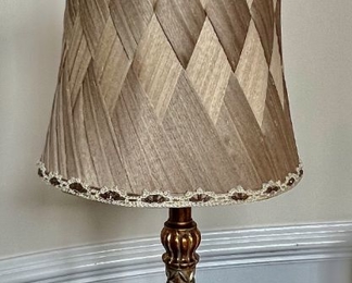 35. Gold & Silver Toned Column Lamp (39")