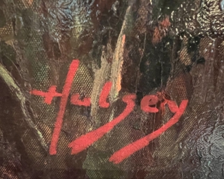 38. Signed Oil on Canvas of Floral Landscape by Hulsey (36" x 36")