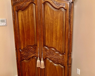 52. Carved Armoire w/ 2 Drawers (43" x 20" x 78")