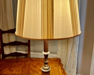 58. Brass Lamp w/ Stone Base (27")