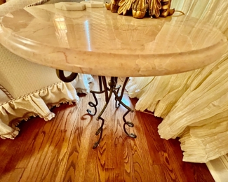 59. Stone Top Accent Table w/ Metal Base (20" x 27")