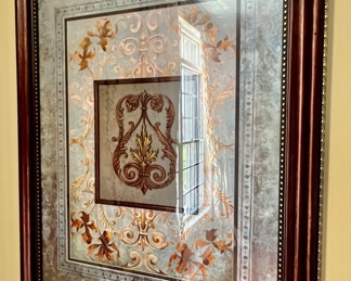 101. Blue & Gold Crest Wall Art (33" x 41")