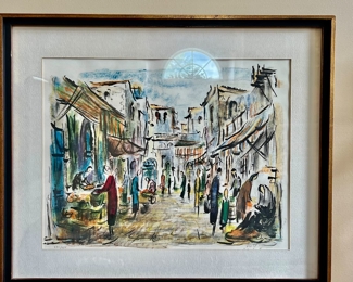 138. Signed Watercolor of Marketplace 242/250 (28" x 23")
