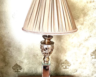 159. Pair of Decorative Beveled Mirrored Lamps (34")