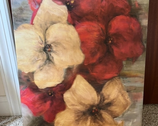 226. Signed Floral Painting on Canvas by Carson (28" x 22")