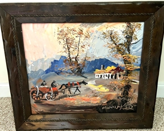 222. Signed Country Scene (30" x 27")