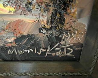 222. Signed Country Scene (30" x 27")