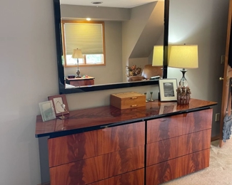 Italian burl bedroom set by Oscar Dell Arremento for Miniforms. Gorgeous!