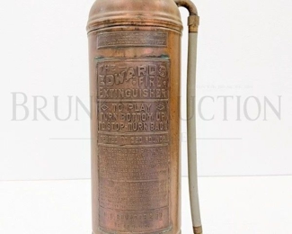 VINTAGE H.D. EDWARDS & CO. FIRE EXTINGUISHER W/ GLASS BOTTLE