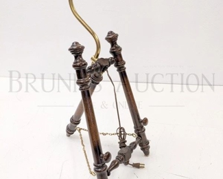 ANTIQUE TABLE-TOP EASEL W/ BRASS LIGHT 
