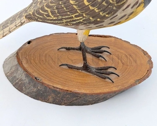 wood painted bird sculpture