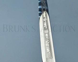 INOX GAUCHO KNIFE W/ SCABBARD BEAUTIFULLY ENGRAVED META