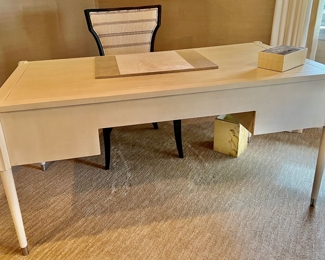 1. Hickory White Desk (61" x 31" x 30")