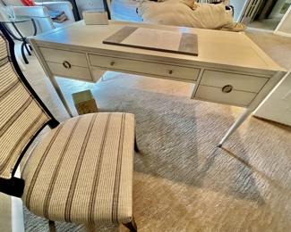 1. Hickory White Desk (61" x 31" x 30")
2. Upholstered Side Chair (21" x 21" x 39")