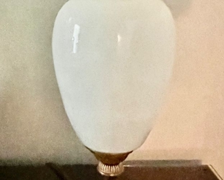 14. Vintage White Lamp w/ Gold Trim (31"h)