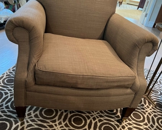 54. Pair of Roll Arm Club Chairs (36" x 36" x 34")