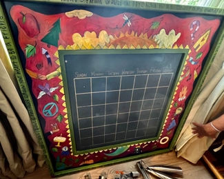 61. Sticks Hand Painted Perpetual Calendar w/ Accessories (38" x 38")