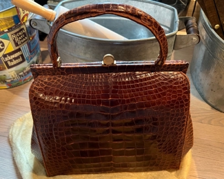 78. Vintage Lucille de Paris Croc Handbag