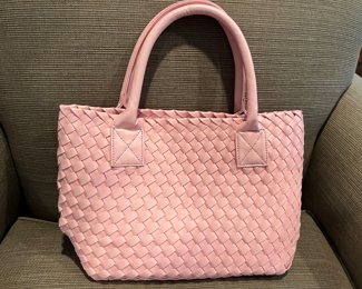 79. Pink Woven Handbag