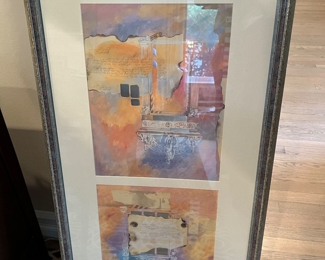 86. Framed Pair of Pastel Architectural Artwork (18" x 37")