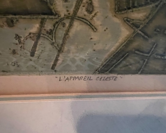 90. Framed Lithograph "L'Appareil Celeste" by Sergio Gonzalez-Tornero 1963 5/100 (28" x 25")