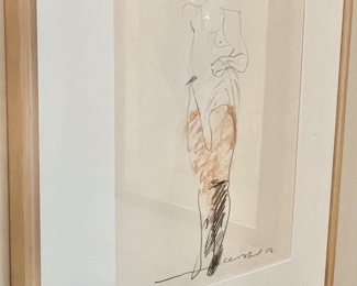 89. Framed Pencil & Pastel on Paper "Untitled" 1986 by Dick Stoud (19" x 22")