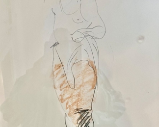 89. Framed Pencil & Pastel on Paper "Untitled" 1986 by Dick Stoud (19" x 22")